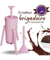 Nhoqueira Rosa Plástica Triple Maquina De Fazer Nhoque Brigadeiro E Doces