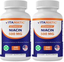 Niacina Vitamina B3 500 mg de Liberação Prolongada 480 Comprimidos