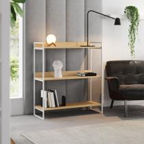 Nicho 3 Prateleiras 95cm Industrial Córdoba Branco e Castanho Nicho 3 Prateleiras 95cm Industrial Córdoba Branco e Castanho