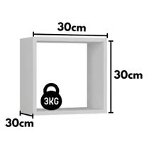 Nicho 30x30 Branco Mdf 100 Profundidade 10/40cm Sala Quarto