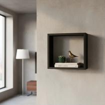 Nicho 30x30 Preto MDF Decoração Sala Quarto Cozinha Banheiro