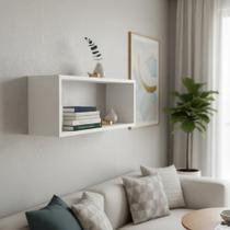 Nicho 50x25 Branco Mdf Decoração Sala Quarto Cozinha Banheiro Escritório