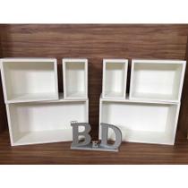 Nicho 6 Peças Para Quartos Com Fundo Mdf 15mm Brancotx Nicho 6 Peças Para Quartos Com Fundo Mdf 15mm Brancotx