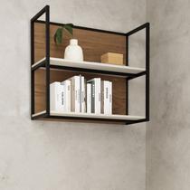 Nicho Aéreo 80cm Cozinha Viena Branco/Freijo/Cinza Argila