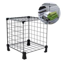 Nicho Aramado Organizador para Livros Disco de Vinil LPs Estante de Aço Cubo de 40x40cm Preto