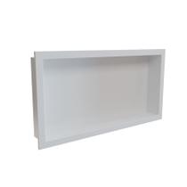 Nicho Banheiro Branco Decorativo Branco e Preto 63x33cm