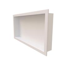 Nicho Banheiro Decorativo Branco e Preto - plástico super resistente 33x63cm
