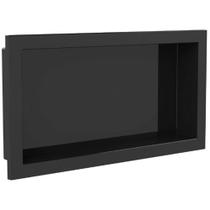 Nicho Banheiro E Cozinha Parede Embutir 30x60cm Preto Vulcan - METASUL