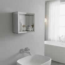 Nicho Banheiro Espelhado Prata Luxo Decoração