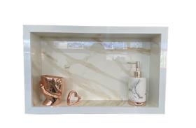 Nicho Banheiro Porcelanato Calacata Gold 33x56x11 Nicho Banheiro Porcelanato Calacata Gold 33x56x11