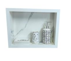 Nicho Banheiro Porcelanato/Cerâmica 30x50x11 Calacata Azul