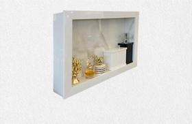 Nicho Banheiro Porcelanato Sobrepor Marmo Douro 37x56x11 c/ kit de instalação