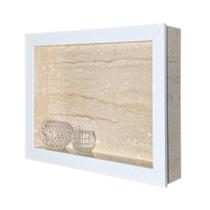 Nicho Banheiro Porcelanato Sobrepor Travertino 37x56x11 c/ kit de instalação