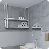 Nicho Branco Prateleira Suspensa Teto Banheiro Branca 100cm