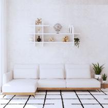 Nicho Branco Suspenso Sala Minimalista Decoração Livros