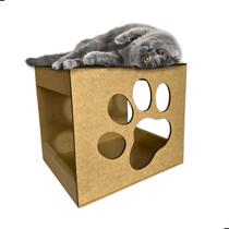 Nicho Casa Para Gato Em Mdf Com Carpete Arranhador Pata
