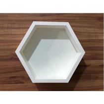 Nicho Colmeia Com Fundo Hexagonal 25x30x10cm Mdf 15mm Branco - B&D Arte e Decoração