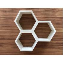 Nicho Colmeia Hexagonal 20x20x10cm Branco Para Decoração Mdf - B&D Arte e Decoração