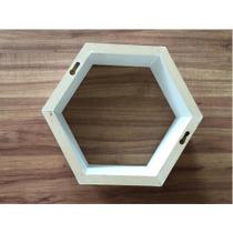 Nicho Colmeia Hexagonal 35x30x10cm Branco Para Decoração Mdf 3 pç