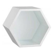 Nicho Colmeia Hexagonal 6 Unidades Branco Com Fundo - B&D Arte e Decoração