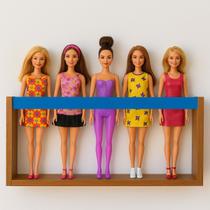 Nicho Colorido para Bonecas Barbie Organizador de Coleção de Bonecos Marvel Geek Decoração de Quarto Infantil MDF 55cm Nicho Colorido para Bonecas Barbie Organizador de Coleção de Bonecos Marvel Geek Decoração de Quarto Infantil MDF 55cm