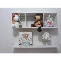 Nicho Com Prateleira Para Quarto De Bebê 60x20x15cm Mdf 15mm