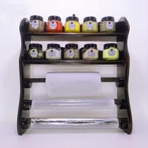 Nicho cozinha com Porta papel toalha/alumínio/Sufilm e 10 Potes