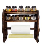 Nicho Cozinha com Porta papel toalha/Sufilm e 10 potes inclusos