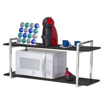 Nicho Cozinha Cromado Com Prateleiras Preto 120cm