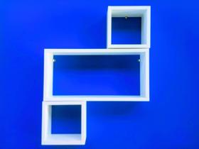 Nicho Cubo Branco Kit Com 3 Peças 100% Mdf 15mm