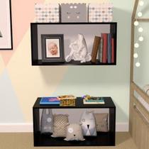 Nicho Cubo com Fundo Branco Glas Baby Bramov Móveis Preto