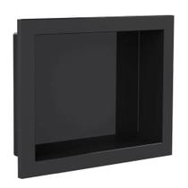 Nicho De Banheiro Plástico Para Embutir 30X40 Preto - Arquitech