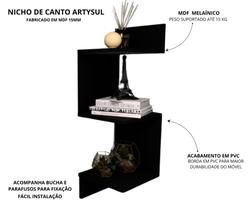 Nicho de canto Artysul MDF branco