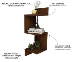 Nicho de canto Artysul MDF Nogueira