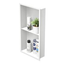 Nicho de chuveiro Bernkot em aço inoxidável 24x30cm branco fosco