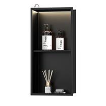 Nicho de chuveiro Qeke em aço inoxidável 30x60cm com faixa de LED e sensor