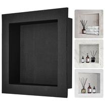 Nicho de chuveiro VEVOR 40x40x9cm com prateleira única preta impermeável Nicho de chuveiro VEVOR 40x40x9cm com prateleira única preta impermeável