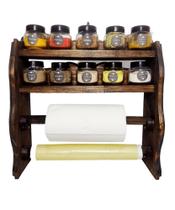 Nicho de Cozinha com 10 Recipiente e Suporte de rolos Nicho de Cozinha com 10 Recipiente e Suporte de rolos