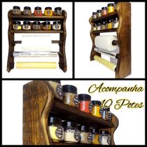 Nicho de Cozinha com Organizadores de papéis e 10 potes inclusos Nicho de Cozinha com Organizadores de papéis e 10 potes inclusos