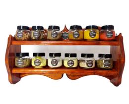 Nicho de Cozinha com Porta Temperos de Parede em Madeira Maciça