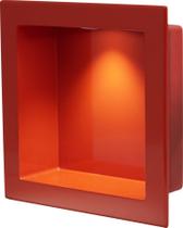 Nicho de Embutir de Mármore Sintético 30x30cm Vermelho com LED - Quanta Compositos