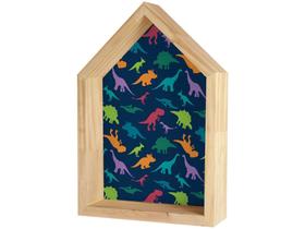 Nicho de Madeira Colorido Casa 23x32cm - Design Up Living Dinossauros