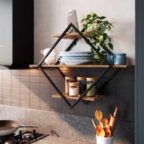 Nicho de Parede Diamante Multiuso Com 3 Prateleiras 62 cm