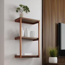 Nicho de Parede Industrial 3 Prateleiras Milão - Cobre e Imbuia Nicho de Parede Industrial 3 Prateleiras Milão - Cobre e Imbuia