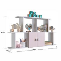 Nicho de Parede Infantil de Parede 2 Portas MDP 15mm 125cm Rosa - PERCASA MÓVEIS