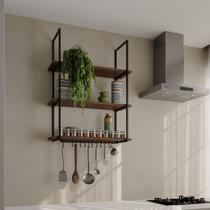 Nicho de Parede Londres 80 Cm Preto e Imbuia