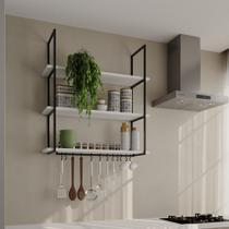 Nicho de Parede Londres 95 Cm Preto e Branco