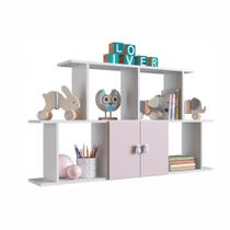 Nicho de Parede Percasa 2 Portas de Bater 125cm MDP 15mm Rosa com Puxadores de Urso Nicho de Parede Percasa 2 Portas de Bater 125cm MDP 15mm Rosa com Puxadores de Urso