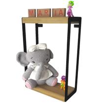 Nicho de Parede Strassis Design SD-5009 Metal e Madeira Cor: Preto