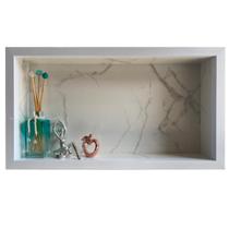 Nicho de Porcelanato Branco Carrara 60x32cm Nicho de Porcelanato Branco Carrara 60x32cm